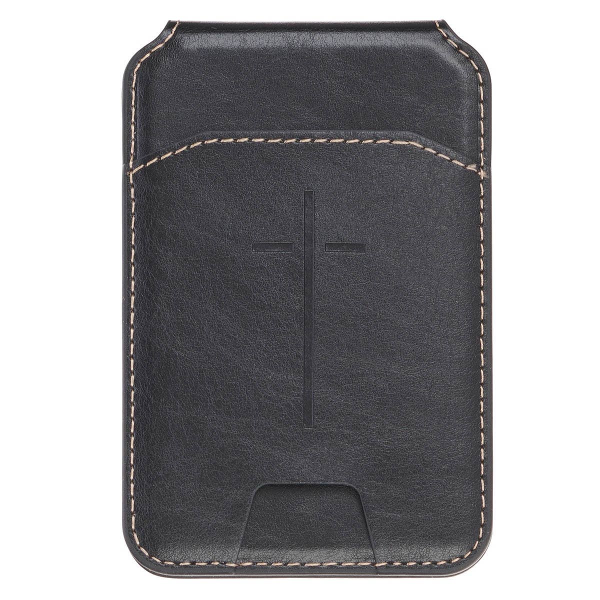 Christian Art Gifts - Phone Wallet Magnetic Black Cross