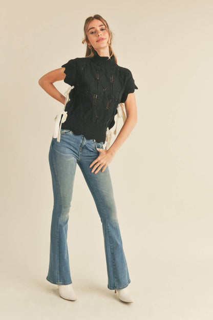 &MERCI - MOCK NECK CROPPED SWEATER VEST MSW2133