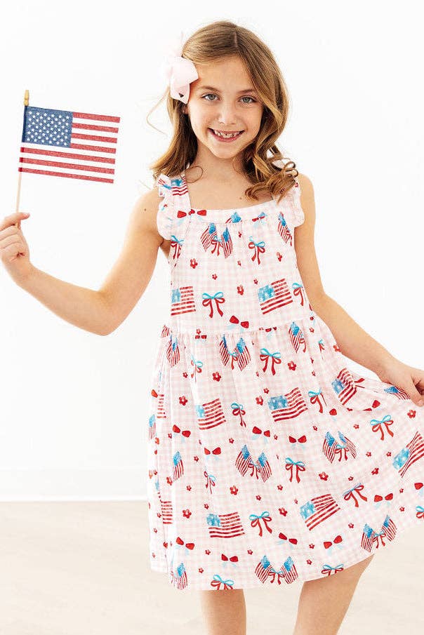 Fancy Flags Ruffle Back Dress
