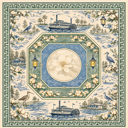 Pat's Monograms, LLC - The Mahjestic South Mahjong Mat — Art Edition — Preorder