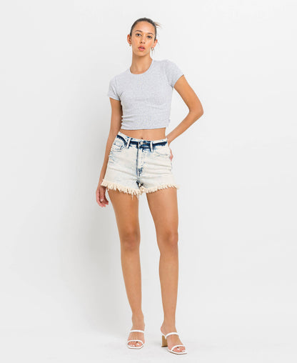 VERVET by FLYING MONKEY - SUPER HIGH RISE STRETCH MOM SHORTS V2763
