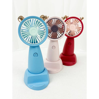Portable Hand Fan with Cell Phone Stand
