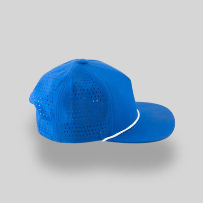 Blank Rope Hats - Perforated Structured Royal Blue / White Rope