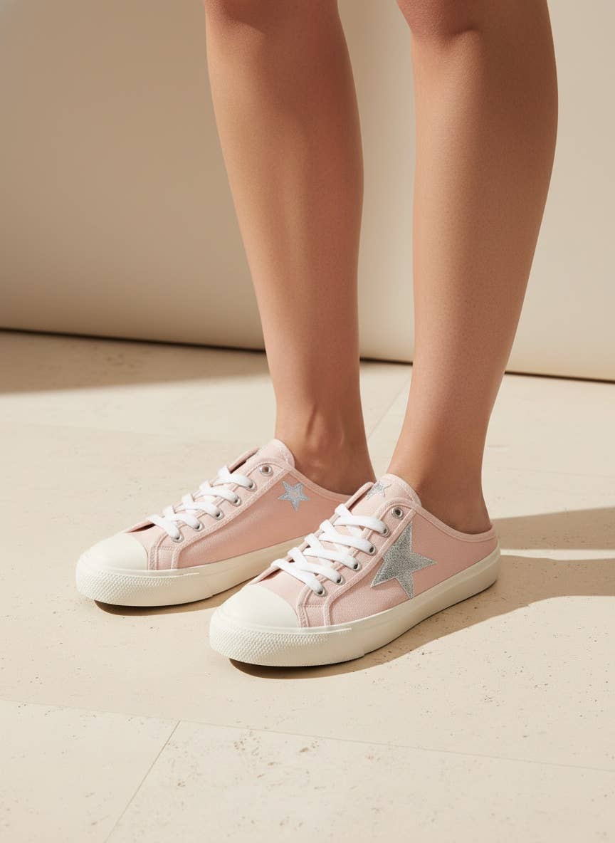 CCOCCI - ZOE Star Patch Mule Sneakers Canvas Slip-On Backless Sneaker