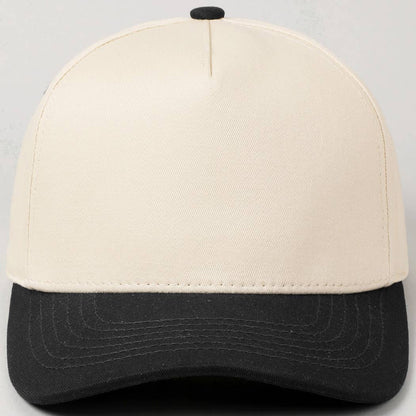 Fashion City - Plain Two-Tone Canvas Cotton Trucker Hat