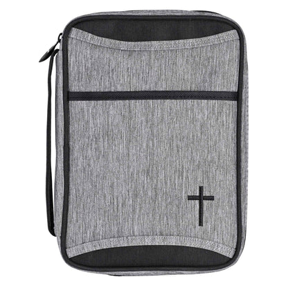 Bible Cover Heather Black Canvas Large