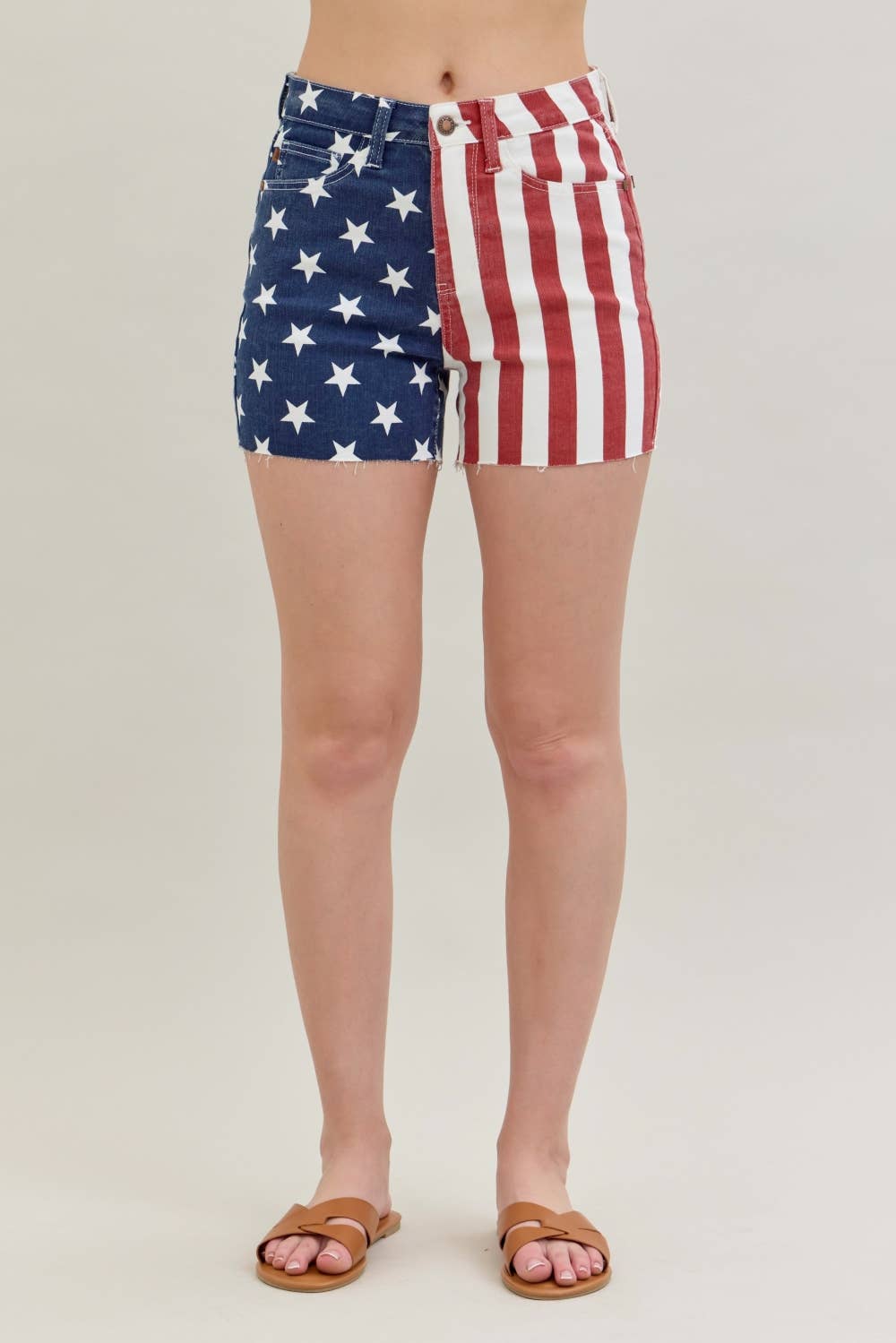 Judy Blue Jeans - HW Americana Flag Fray Hem Shorts