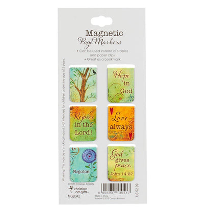 Christian Art Gifts - Magnetic Bookmark Set Mini Peaceful Thoughts