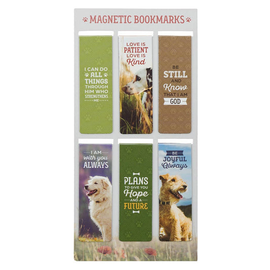 Christian Art Gifts - Magnetic Bookmark set Dogs