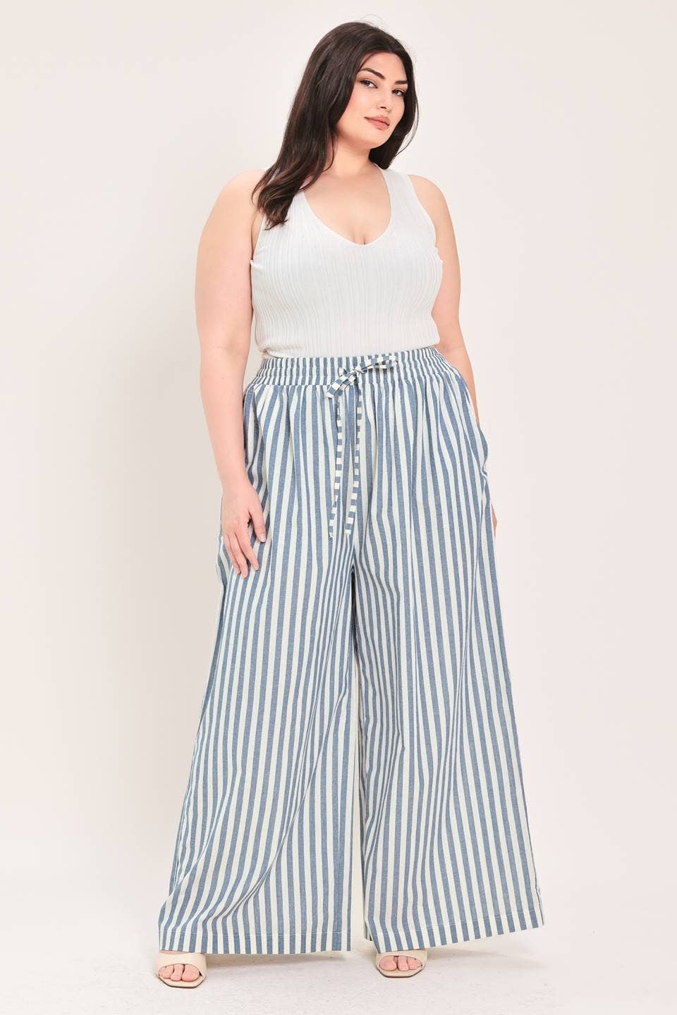 FLYING TOMATO - A striped woven pant - FP2199T-P