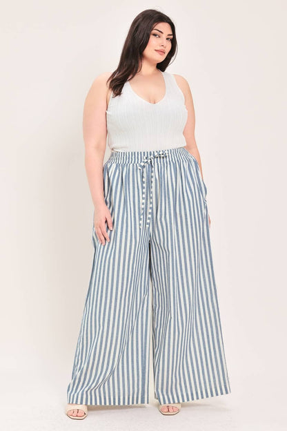 FLYING TOMATO - A striped woven pant - FP2199T-P