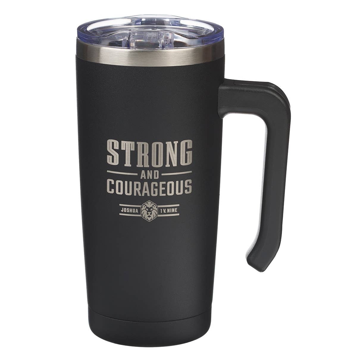 Christian Art Gifts - Tumbler SS Strong and Courageous Josh. 1:9