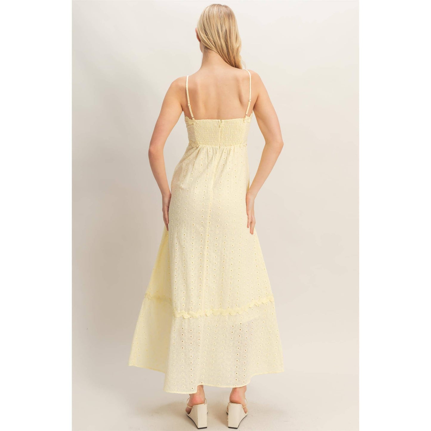 HYFVE - Scallop Trim Eyelet Midi Dress