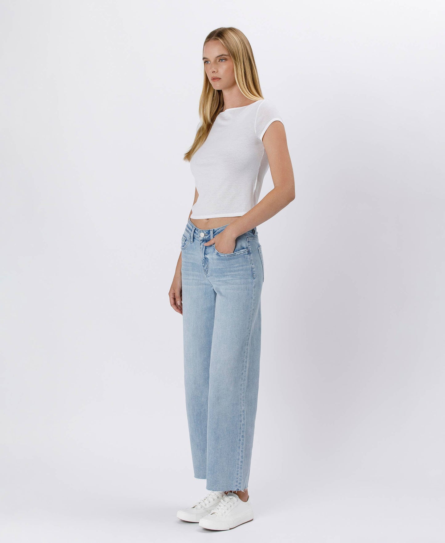 VERVET by FLYING MONKEY - HIGH RISE WIDE LEG JEANS T6399
