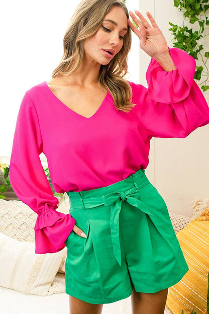 High-Rise Waist Tie Shorts