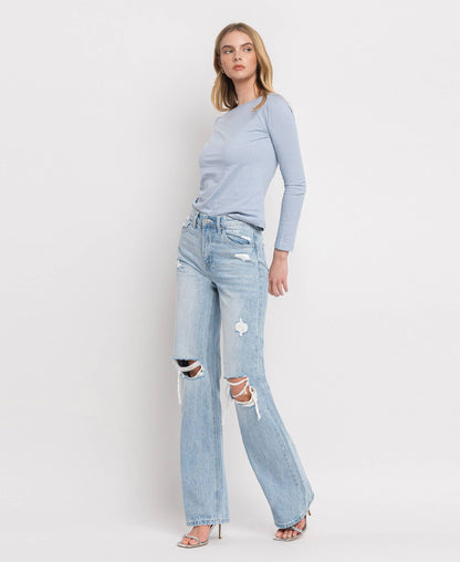 VERVET by FLYING MONKEY - 90'S VINTAGE SUPER HIGH RISE FLARE JEANS T5346