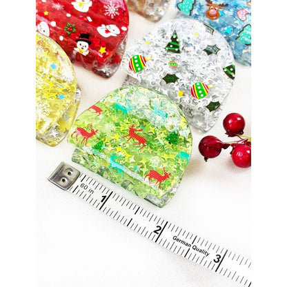 Love and Repeat - Christmas Prints on Glitter Mini Hair Claw Clip