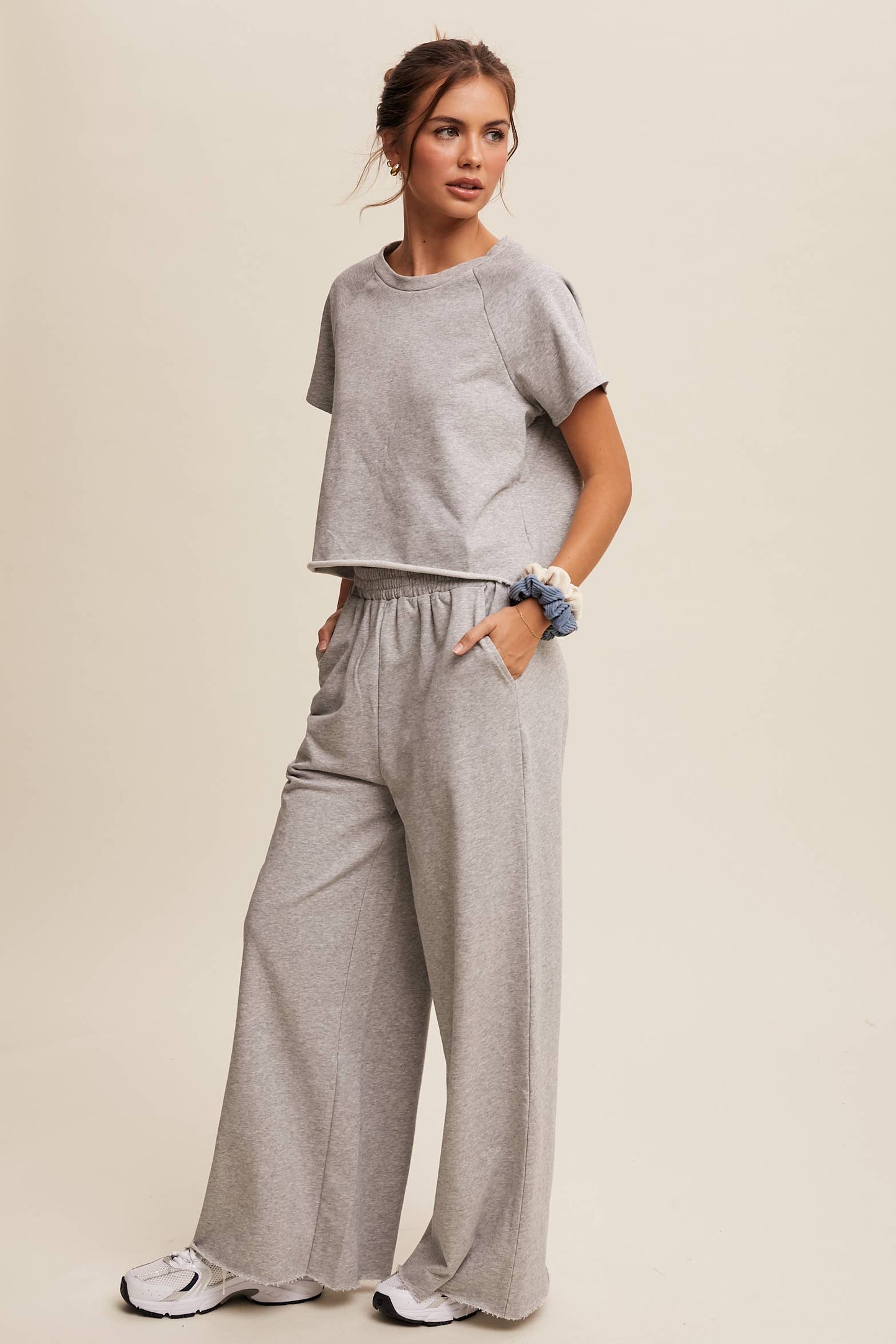 Listicle - Relaxed Fit Top and Wide Leg Pants Lounge Set