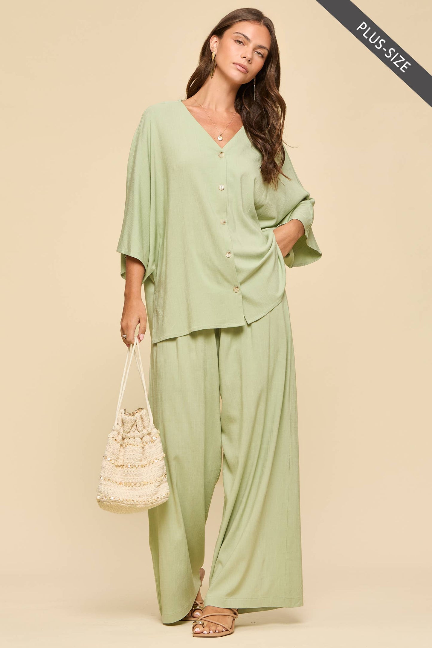 Dear Scarlett - PLUS SIZE 2-Piece Linen Summer Set