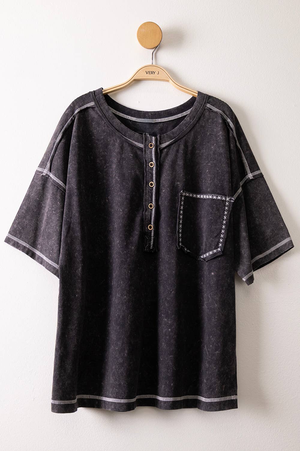 Mineral Washed Oversized Comfy Knit Top