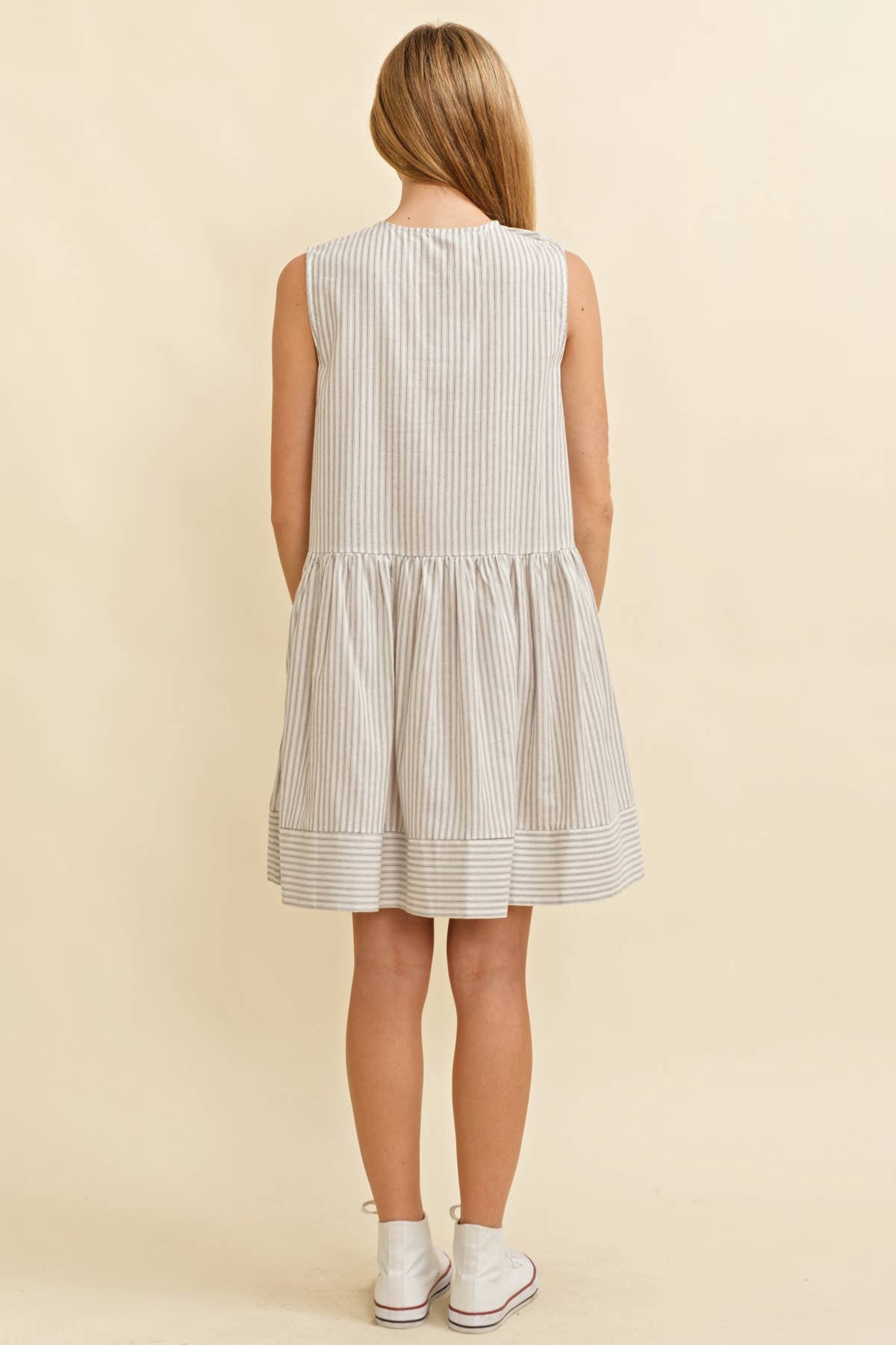 STRIPED SLEEVELESS MINI DRESS