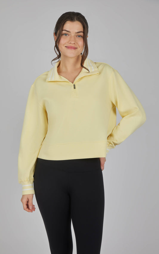 Butter Yellow Scuba Half Zip Pullover