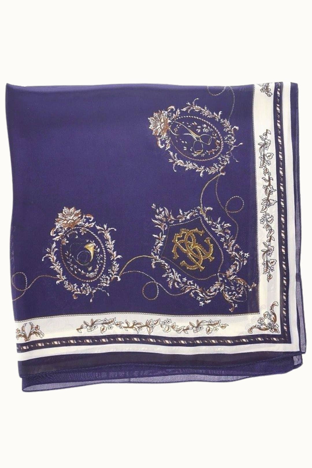 Olive & Pique - "So Silky" Satin Neckerchief Scarf, Versatile, Navy