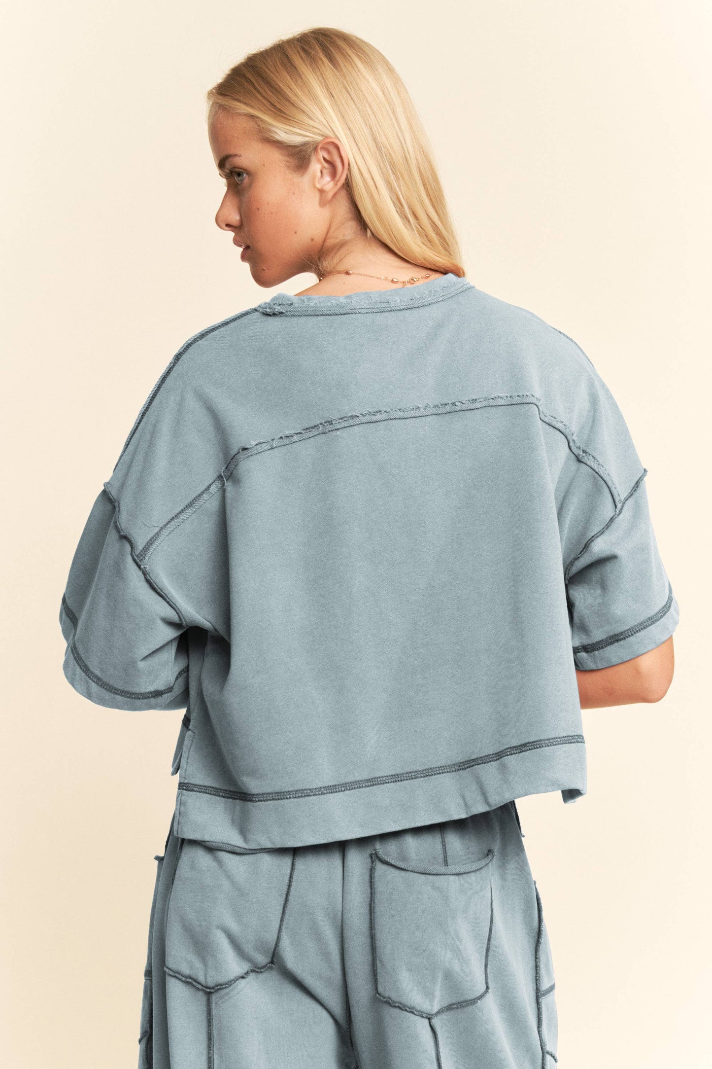 MINERAL WASHED EXPOSED BARREL PANTS SET