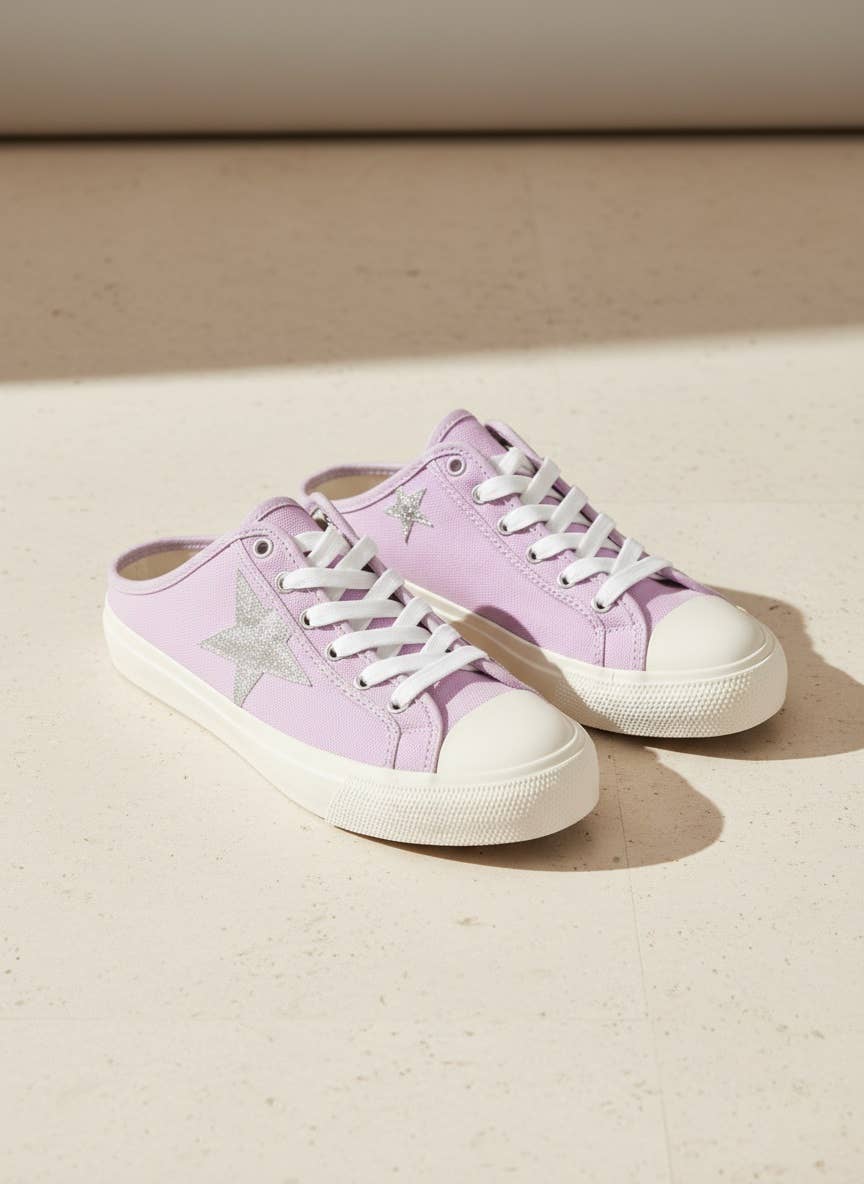 CCOCCI - ZOE Star Patch Mule Sneakers Canvas Slip-On Backless Sneaker