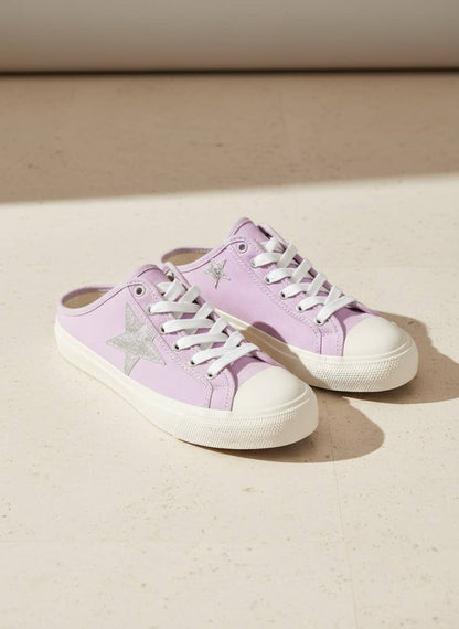 CCOCCI - ZOE Star Patch Mule Sneakers Canvas Slip-On Backless Sneaker