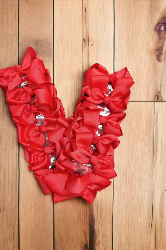 Kids Charm Online - RED 4IN WIDE BOWS 24PCS/$7.50 BW-250-4