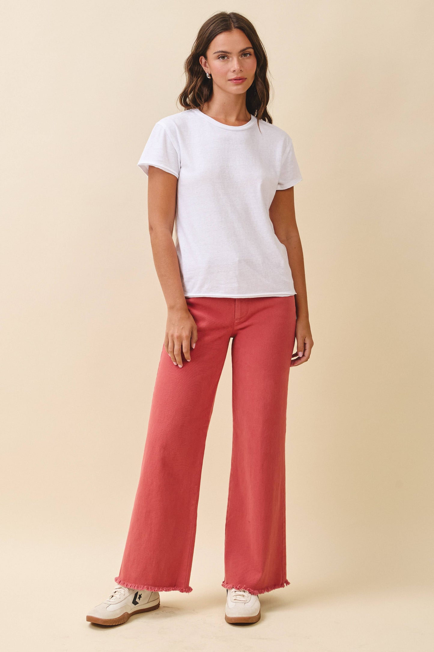 AEMI + CO - 7164GK Wide Leg Raw Hem Denim Pants