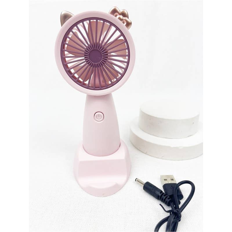 Portable Hand Fan with Cell Phone Stand