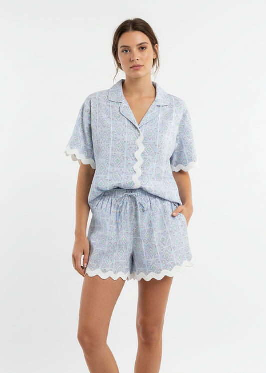 Light blue Shirt/Short set Entro