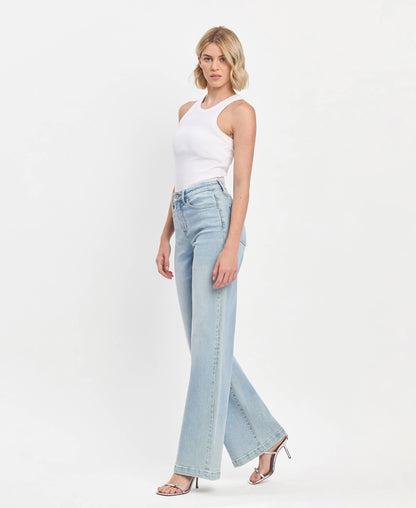 VERVET by FLYING MONKEY - HIGH RISE FULL LENGTH WIDE LEG JEANS
