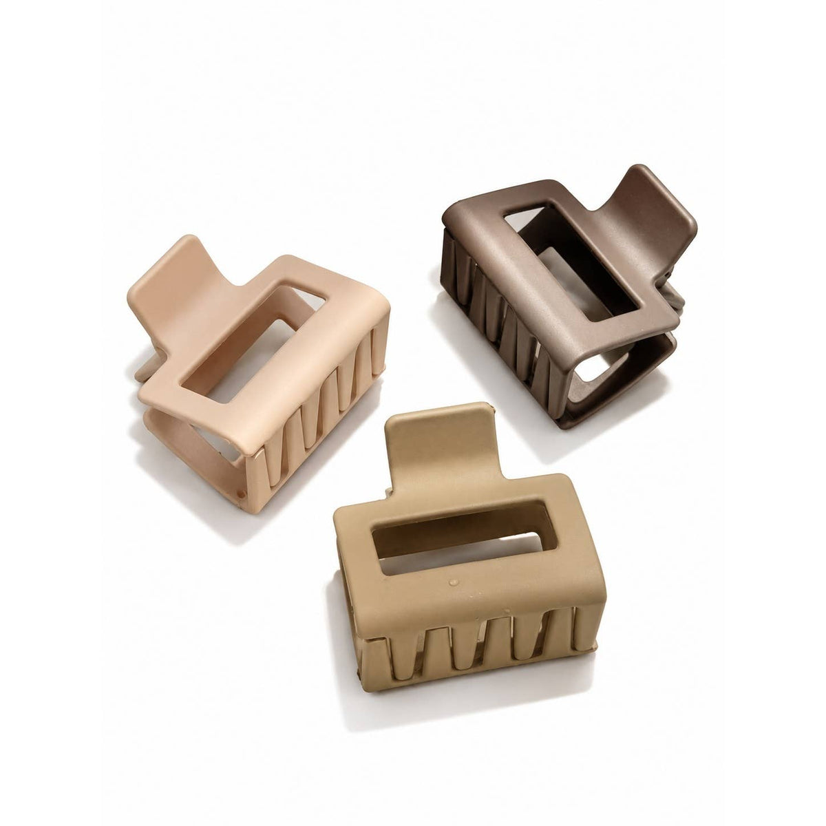 Love and Repeat - Neutral Color Medium Size  Rectangle Hair Claw Set