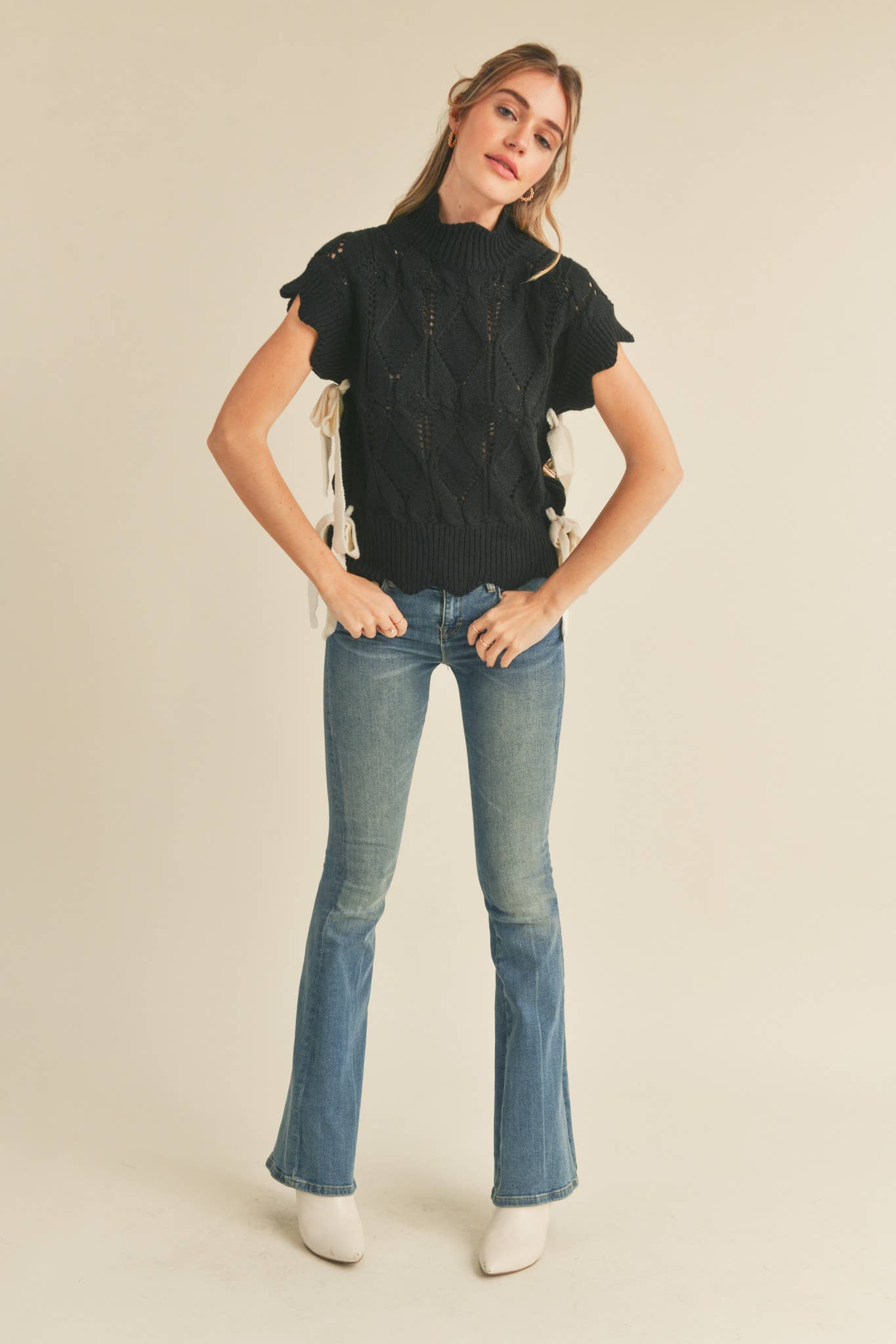 &MERCI - MOCK NECK CROPPED SWEATER VEST MSW2133