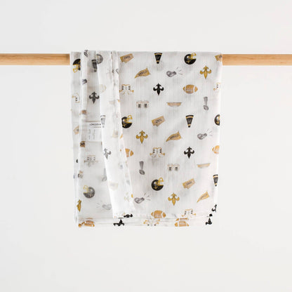 Let's go Saints Organic Muslin Blanket