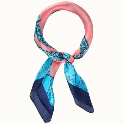 Olive & Pique - "So Silky" Satin Neckerchief Scarf, Versatile, Sky