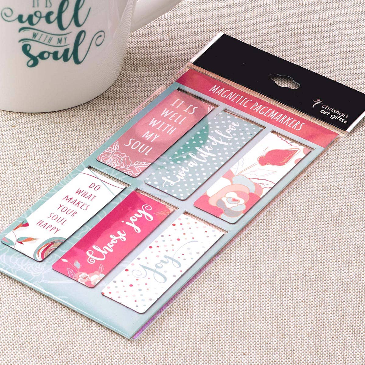 Christian Art Gifts - Magnetic Bookmark Set Well With My Soul