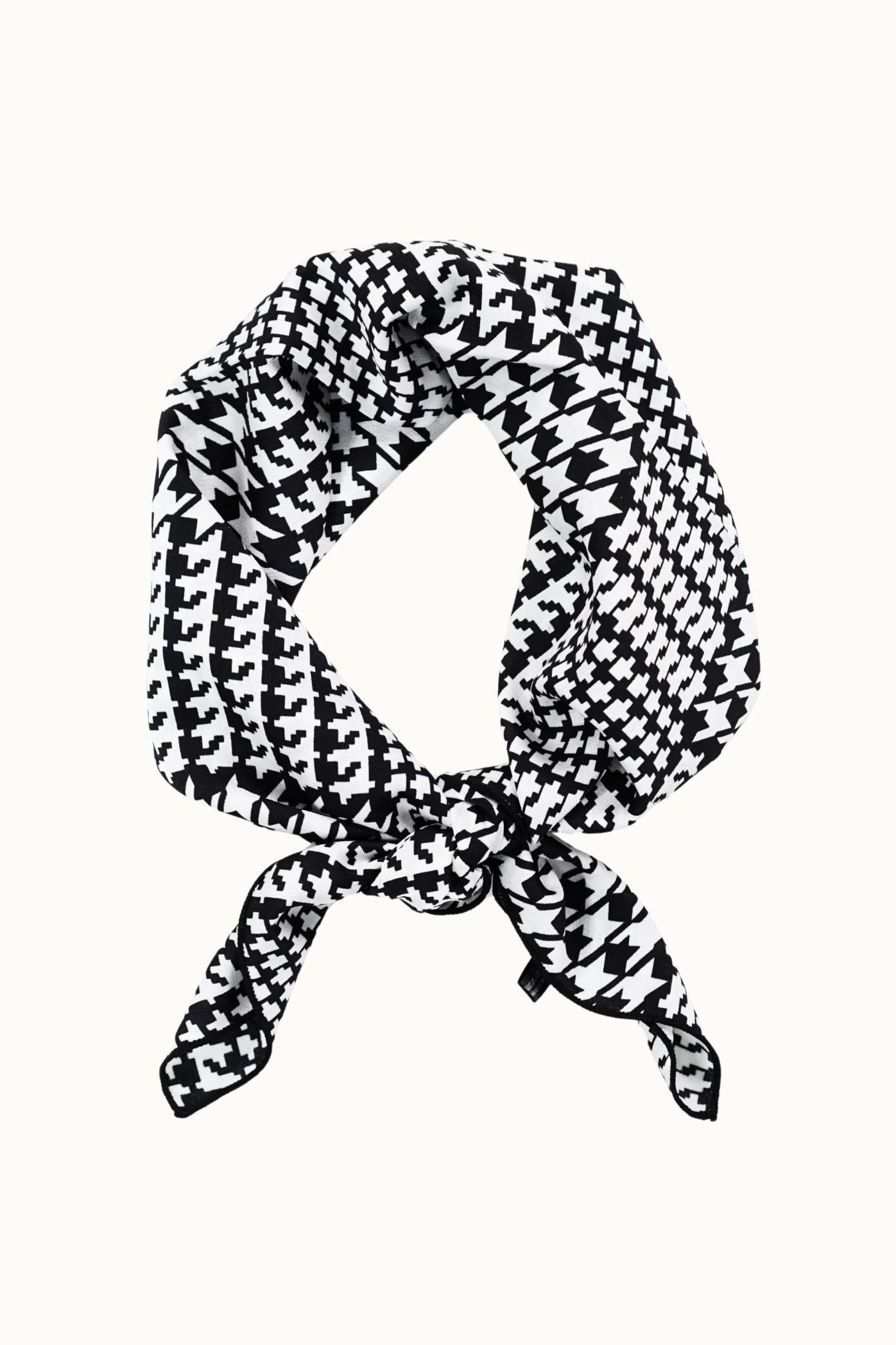 Olive & Pique - "So Silky" Satin Neckerchief Scarf, Versatile, Black/White