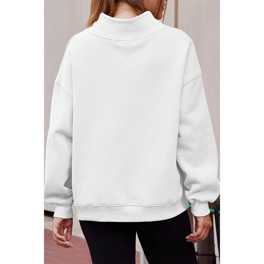 Paperdoll - Pullover Mock Neck Fleece Sweatshirt