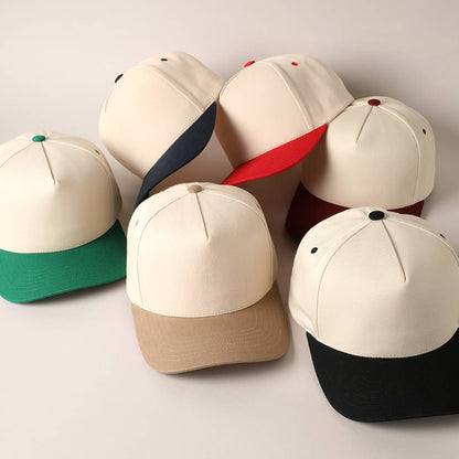 Fashion City - Plain Two-Tone Canvas Cotton Trucker Hat