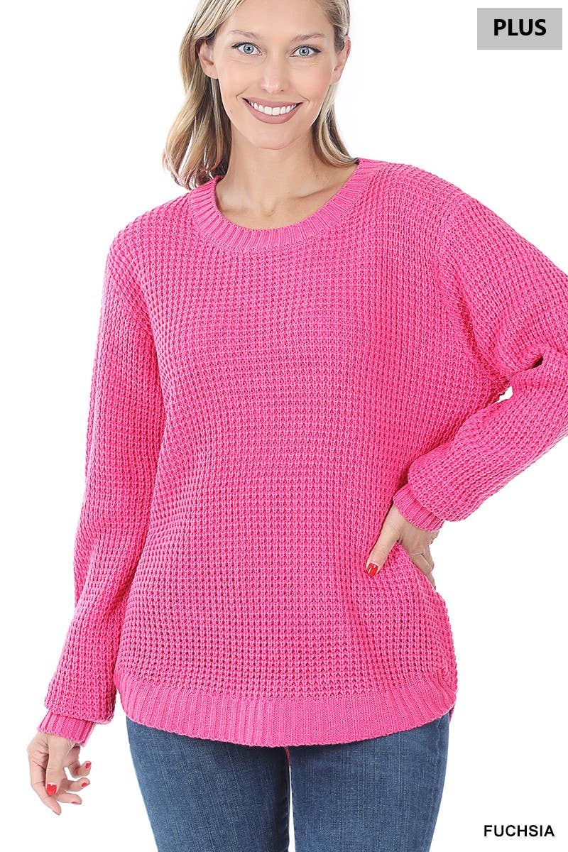 Plus size Basic Waffle Sweater
