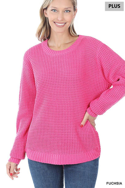 Plus size Basic Waffle Sweater