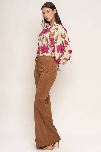 FLYING TOMATO - A faux suede pant - IP9051