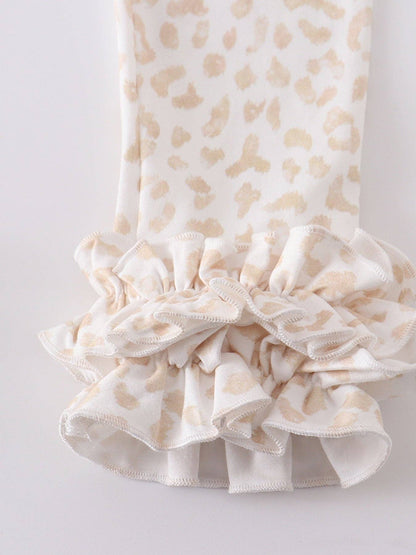 Rylee Faith Designs - Dirty Pink Rabbit Applique Ruffle Pants Set