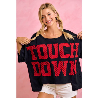 BiBi - GAMEDAY THEME POLKA DOT PATCHES SHORT SLEEVES TOP
