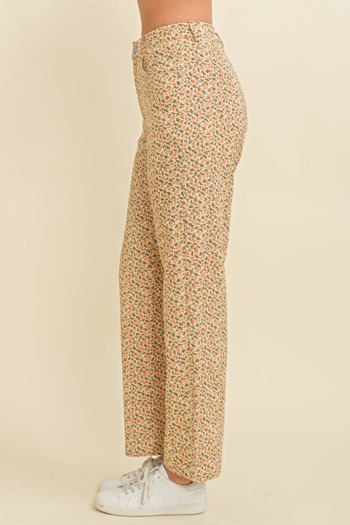 FLORAL PRINT DENIM JEANS