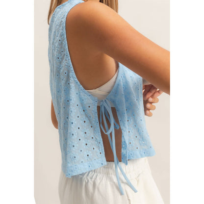 Sleeveless Textured Top With Side Straps